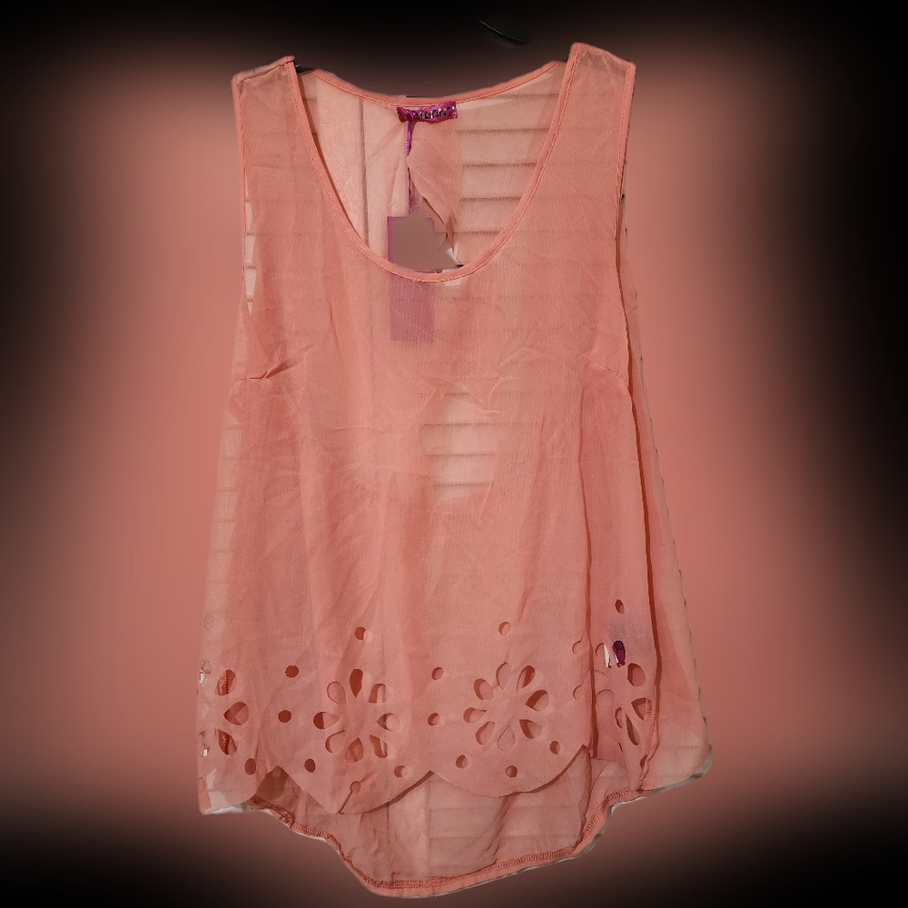 Peach sleeveless blouse